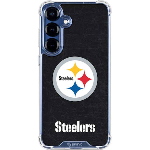 NFL Pittsburgh Steelers Distressed Galaxy S25 Clear Case